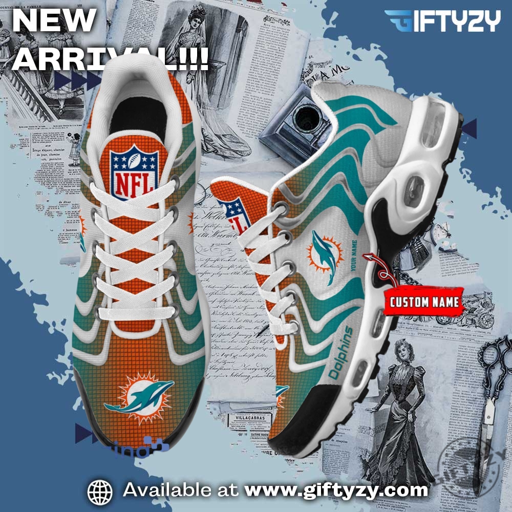 NFL Team Custom Name Nike Air Max Plus Sneakers Shoes 2 Nfl Miami Dolphins Ultra Custom Name Nike Air Max Plus Sneakers Shoes