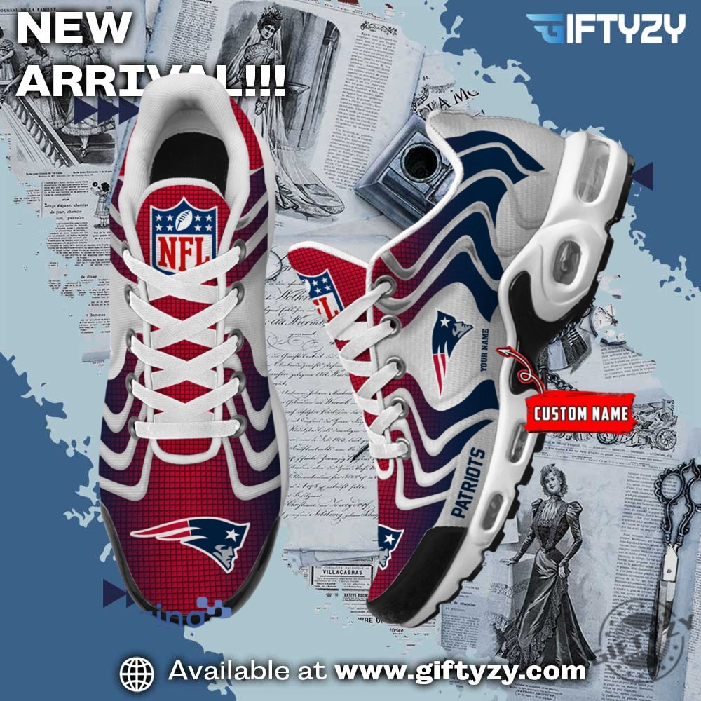 NFL Team Custom Name Nike Air Max Plus Sneakers Shoes 4 Nfl New England Patriots Ultra Custom Name Nike Air Max Plus Sneakers Shoes