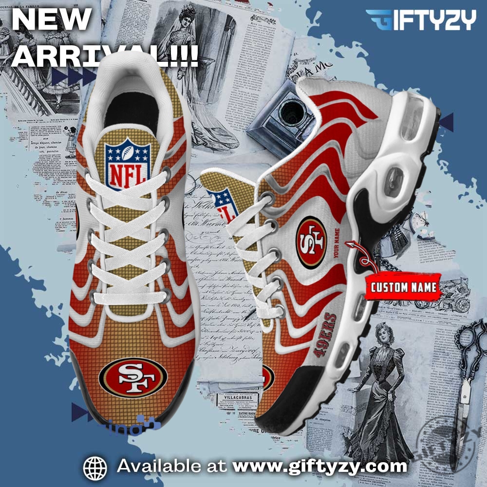 NFL Team Custom Name Nike Air Max Plus Sneakers Shoes 7 Nfl San Francisco 49Ers Ultra Custom Name Nike Air Max Plus Sneakers Shoes