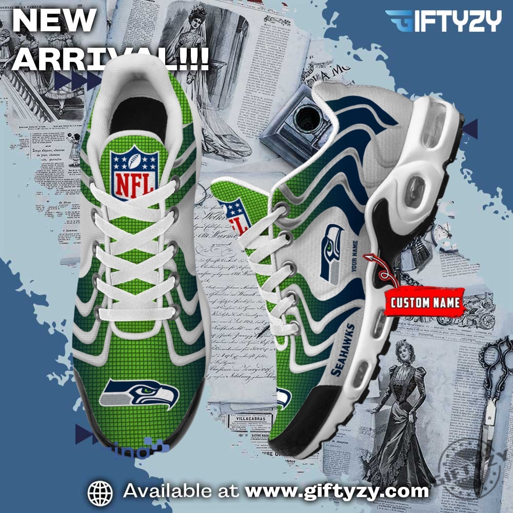 NFL Team Custom Name Nike Air Max Plus Sneakers Shoes 8 Nfl Seattle Seahawks Ultra Custom Name Nike Air Max Plus Sneakers Shoes
