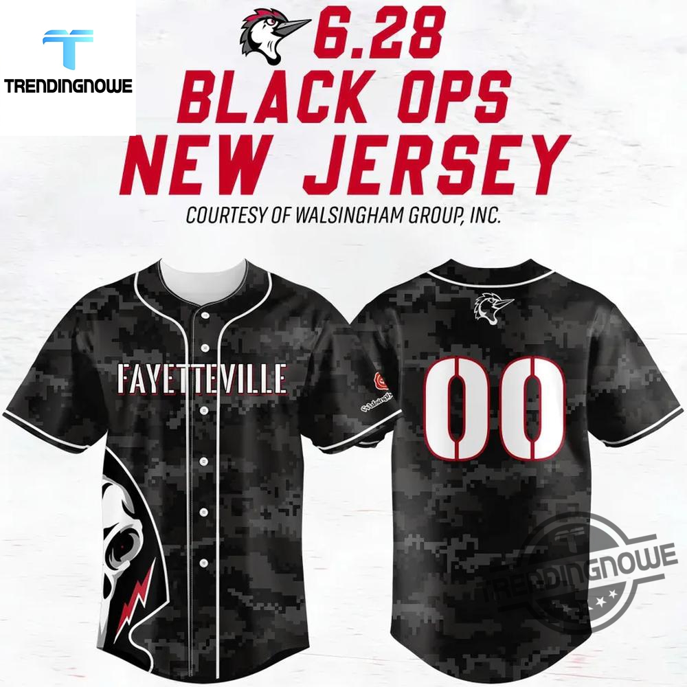 "Top 2025 Shirts: Thunder, Beach Boys, Blue Jays, Trivium & More" 12 Fayetteville Woodpeckers Black Ops 2025 Baseball Jersey