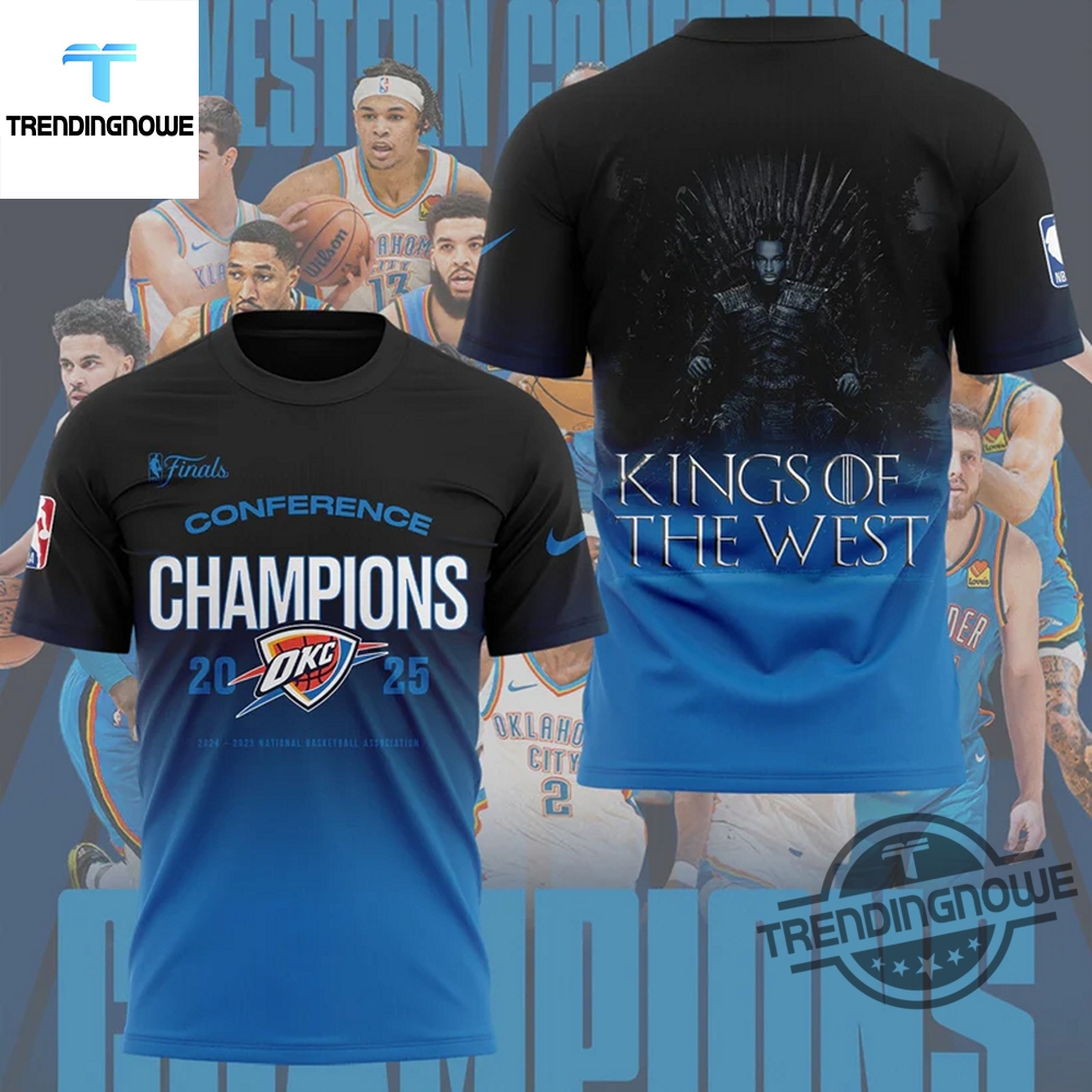 "Celebrate Oklahoma City Thunder 2025 NBA Finals Champions with Exclusive Shirts" 8 Oklahoma City Thunder Finals Conference Champions 2025 King Of The West Shirt
