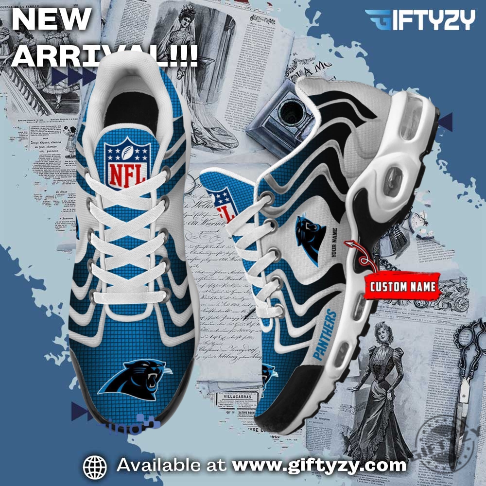 NFL teams Custom Name Nike Air Max Plus Sneakers Shoes 3 Nfl Carolina Panthers Ultra Custom Name Nike Air Max Plus Sneakers Shoes