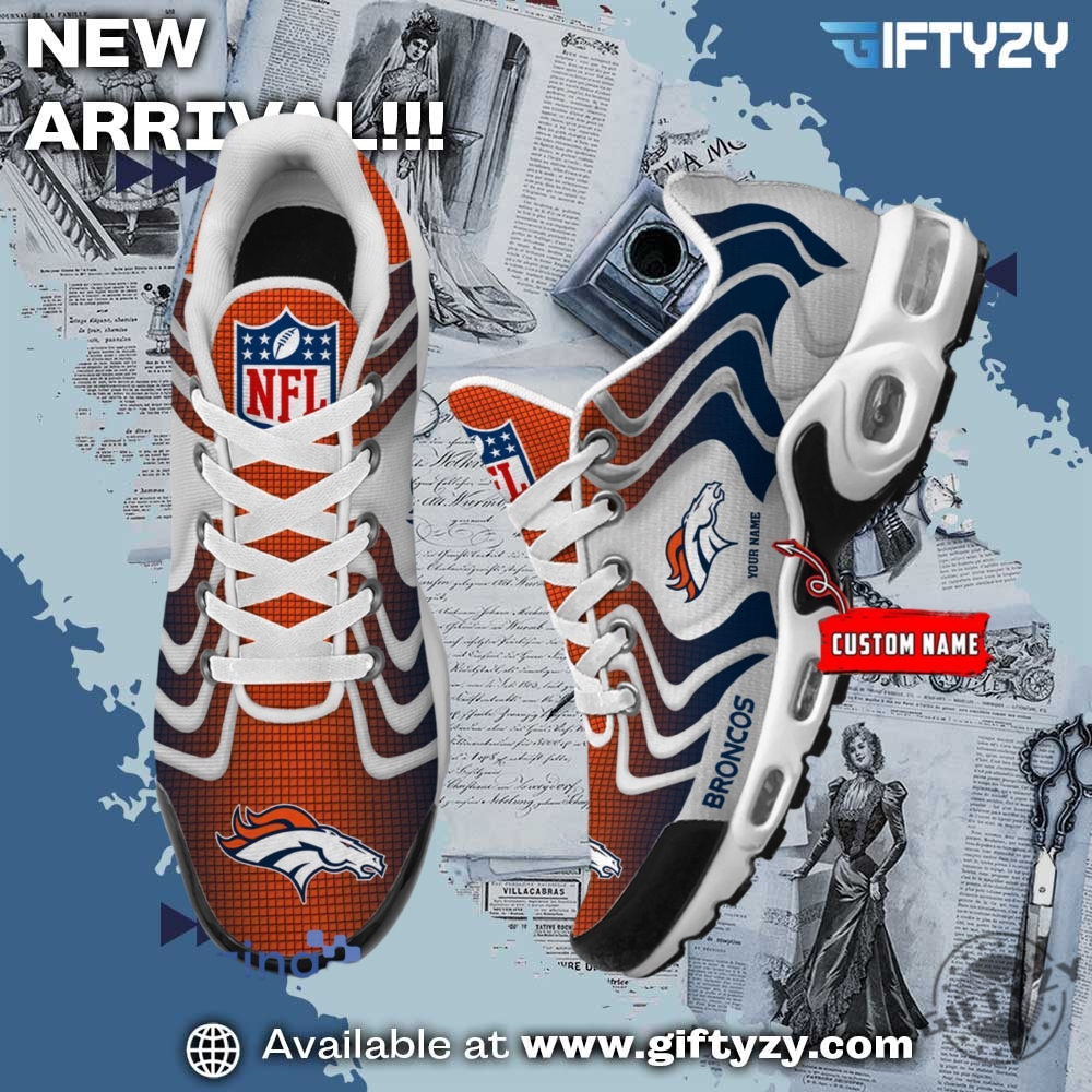 NFL teams Custom Name Nike Air Max Plus Sneakers Shoes 8 Nfl Denver Broncos Ultra Custom Name Nike Air Max Plus Sneakers Shoes