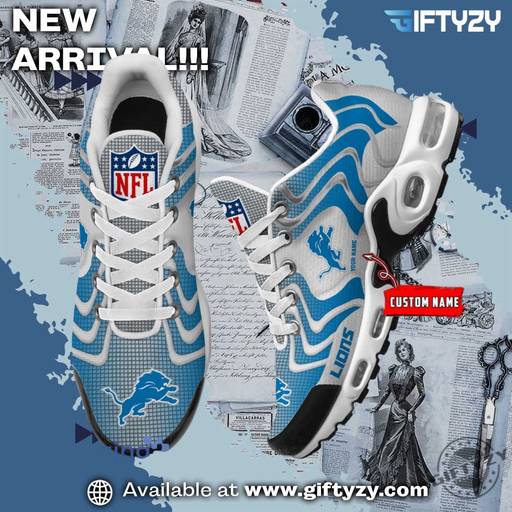 NFL teams Custom Name Nike Air Max Plus Sneakers Shoes 9 Nfl Detroit Lions Ultra Custom Name Nike Air Max Plus Sneakers Shoes