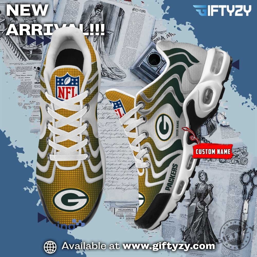 NFL teams Custom Name Nike Air Max Plus Sneakers Shoes 10 Nfl Green Bay Packers Custom Name Nike Air Max Plus Sneakers Shoes