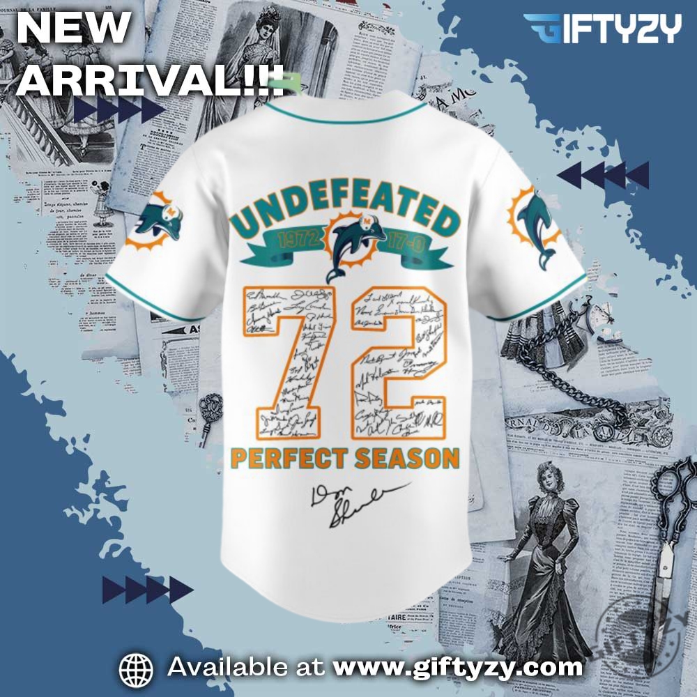 Nfl Miami Dolphins Undefeated Season 1972 Baseball Jersey 5 NFL Miami Dolphins Undefeated Season 1972 Baseball Jersey