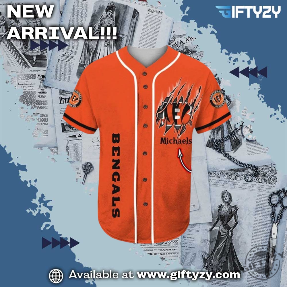 Cincinnati Bengals Mascot Nfl Personalized Baseball Jersey 5 Cincinnati Bengals Mascot NFL Personalized Baseball Jersey