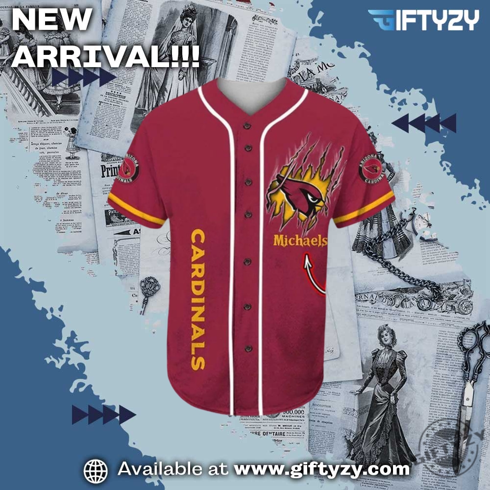 Arizona Cardinals Mascot Nfl Personalized Baseball Jersey 4 Arizona Cardinals Mascot NFL Personalized Baseball Jersey