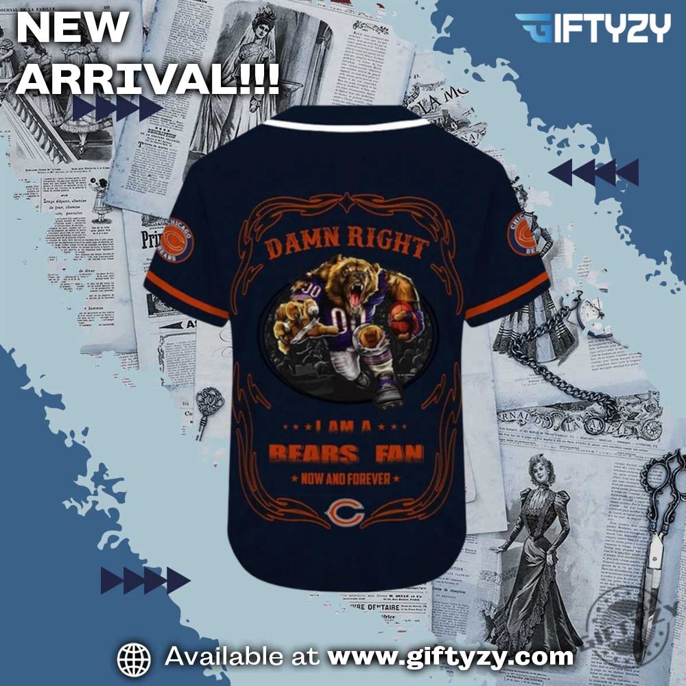 Chicago Bears Mascot Nfl Personalized Baseball Jersey 5 Chicago Bears Mascot NFL Personalized Baseball Jersey