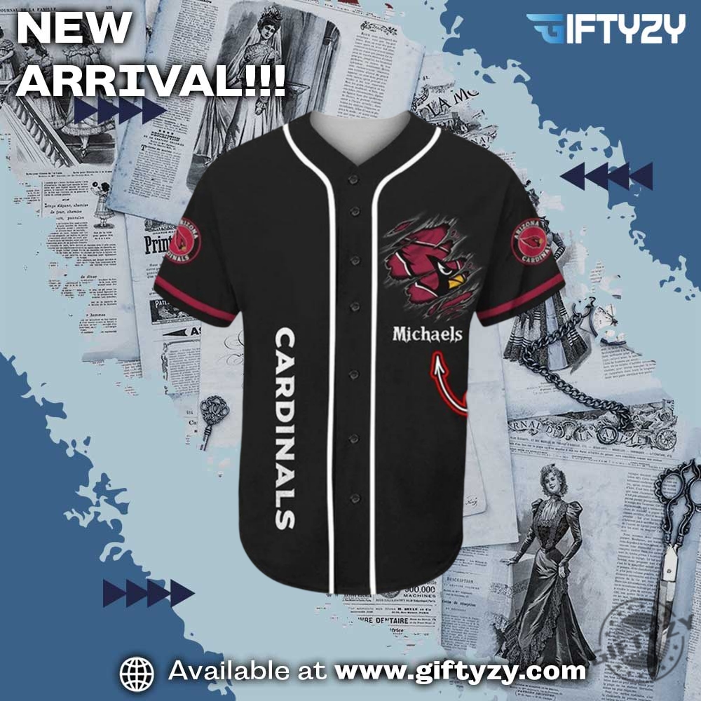 Arizona Cardinals Nfl Custom Name Baseball Jersey 5 Arizona Cardinals NFL Custom Name Baseball Jersey