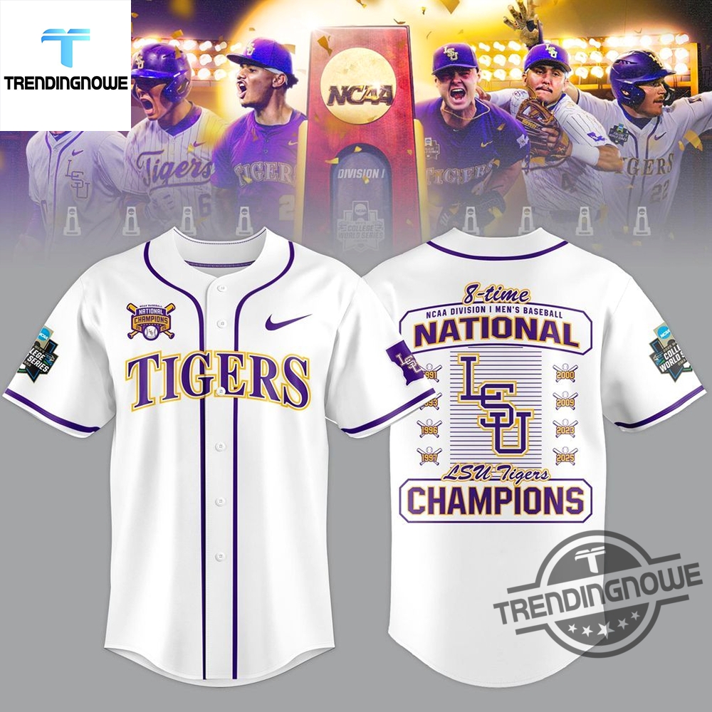 "Top 2025 Baseball Jerseys: Mexican Stars, LSU Tigers, and More!" 3 Lsu Tigers 2025 Ncaa Baseball College World Series Champions Jersey