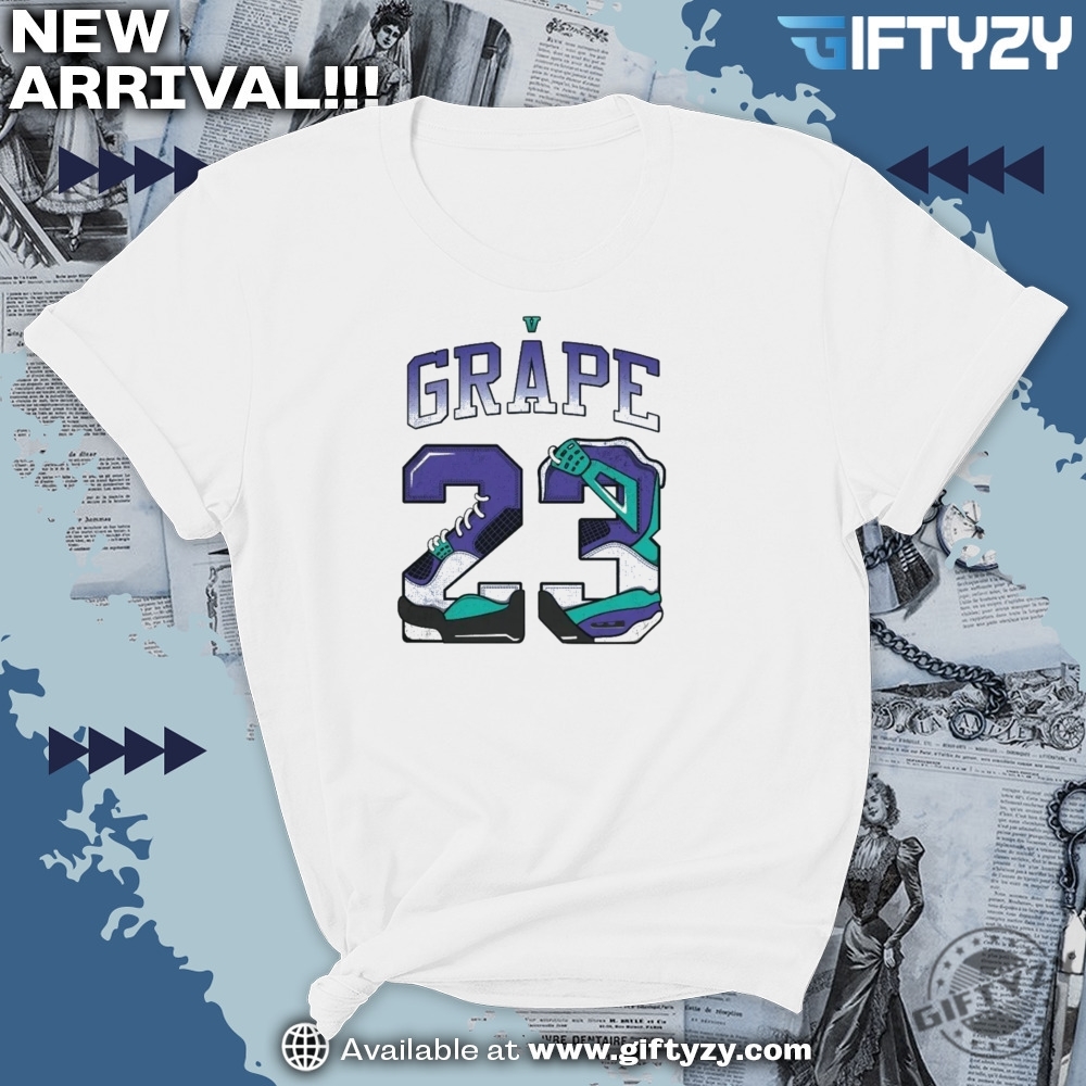 Number 23 Dirty 4S Shirt To Match Jordan Retro Grape 5S 7 Number 23 Dirty 4s Shirt To Match Jordan Retro Grape 5s