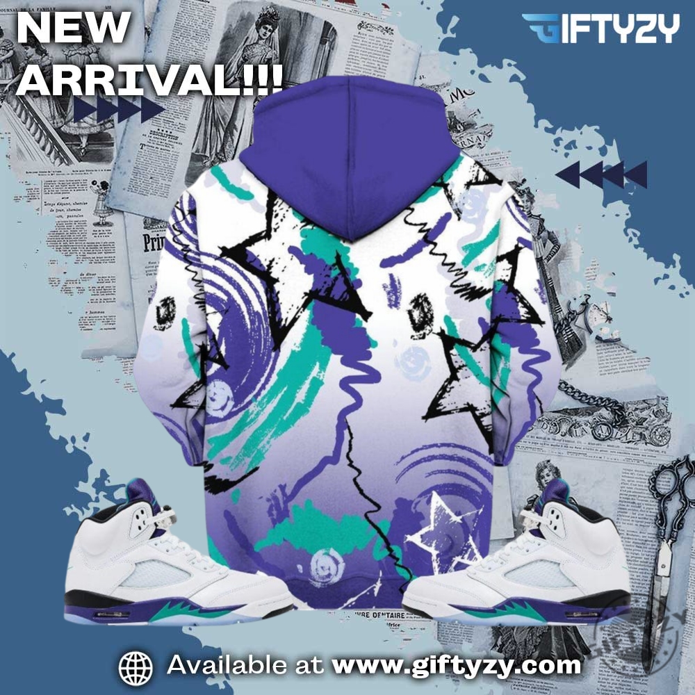Jordan Retro Grape 5S Grind Shine Later Drip Sneaker Matching Shirt 6 Jordan Retro Grape 5s Grind Shine Later Drip Sneaker Matching Shirt