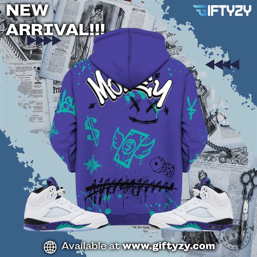 Jordan 5 Retro Grape Tee Paid In Full Crayon Sneaker Matching Shirt 8 Jordan 5 Retro Grape Tee Paid In Full Crayon Sneaker Matching Shirt
