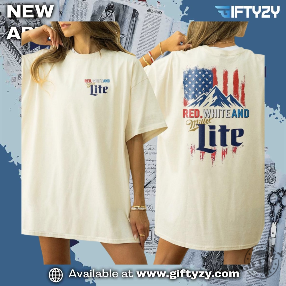 Music Summer Vibes Shirt 9 Red White And Miller Lite Usa Flag Shirt