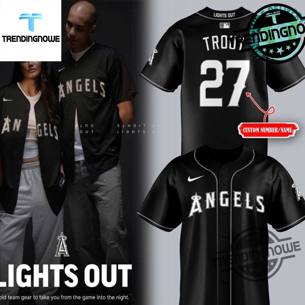 Los Angeles Angels Black Lights Out Baseball Jersey 7 Los Angeles Angels Black Lights Out Baseball Jersey