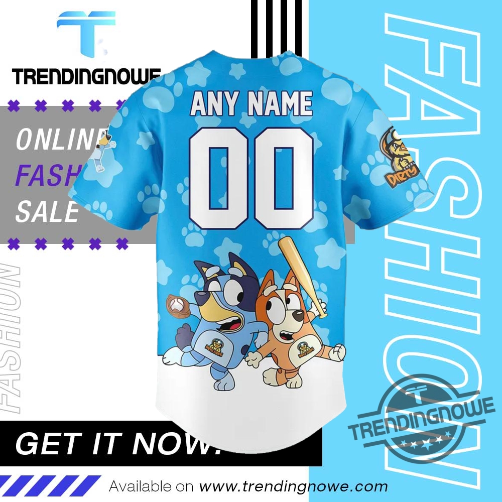 Charleston Dirty Birds Bluey Night 2025 Baseball Jersey 9 Charleston Dirty Birds Bluey Night 2025 Baseball Jersey