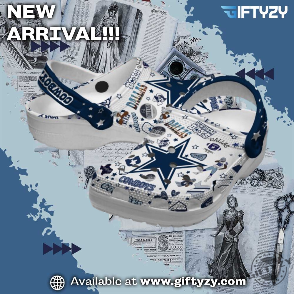 NFL teams, Music Crocs 13 Nfl Team Dallas Cowboys White Blue Design Crocs