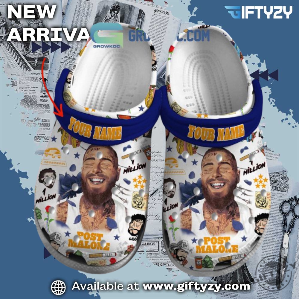 NFL teams, Music Crocs 23 Post Malone I Dream It All Ever Since I Was Young Personalized Custom Name Crocs