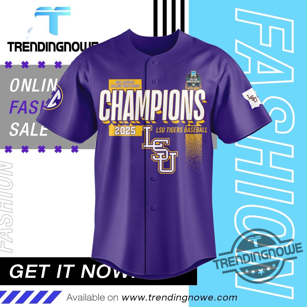 "Top 2025 Trendy Shirts and Jerseys: Unique Styles for All!" 5 Lsu Baseball 2025 College World Series Champions Baseball Jersey