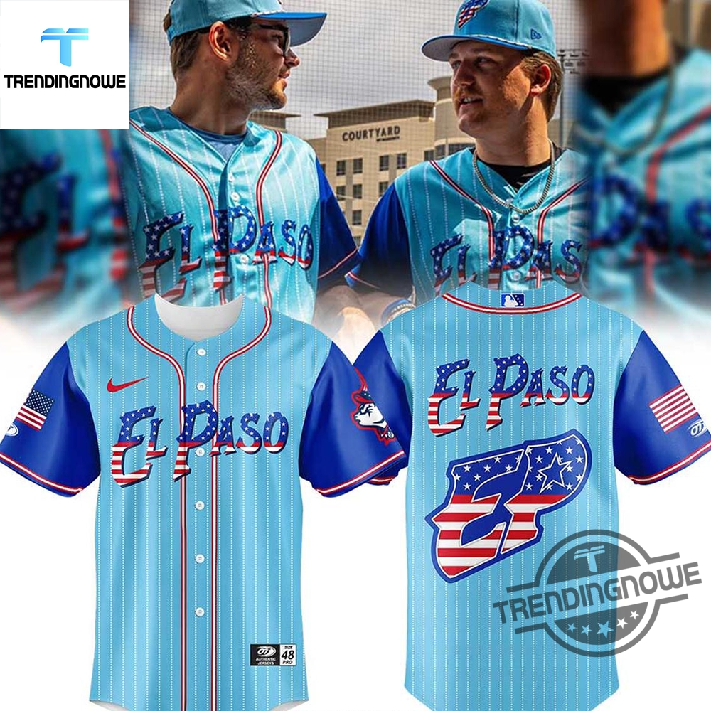 "Top 2025 Trendy Shirts and Jerseys: Unique Styles for All!" 9 El Paso Chihuahuas Independence Day 2025 Baseball Jersey