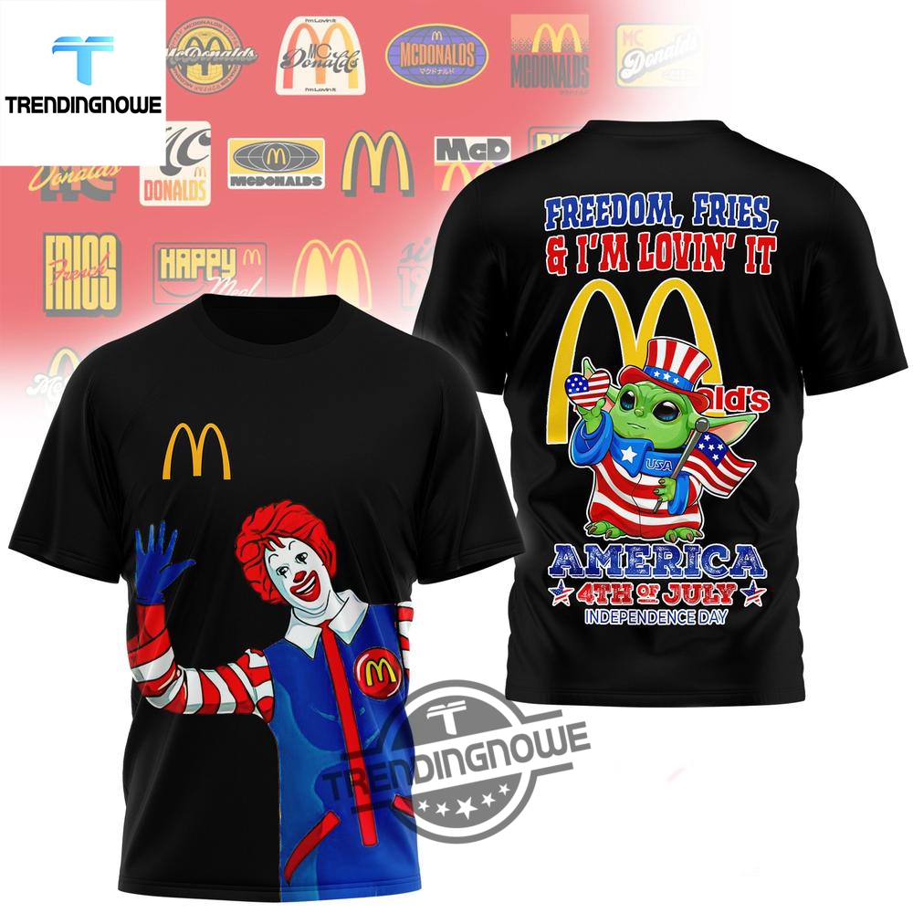 "Top 2025 Champion Shirts: Celebrate with Style and Spirit" 2 Mcdonalds Baby Yoda Happy Independence Day 2025 Shirt