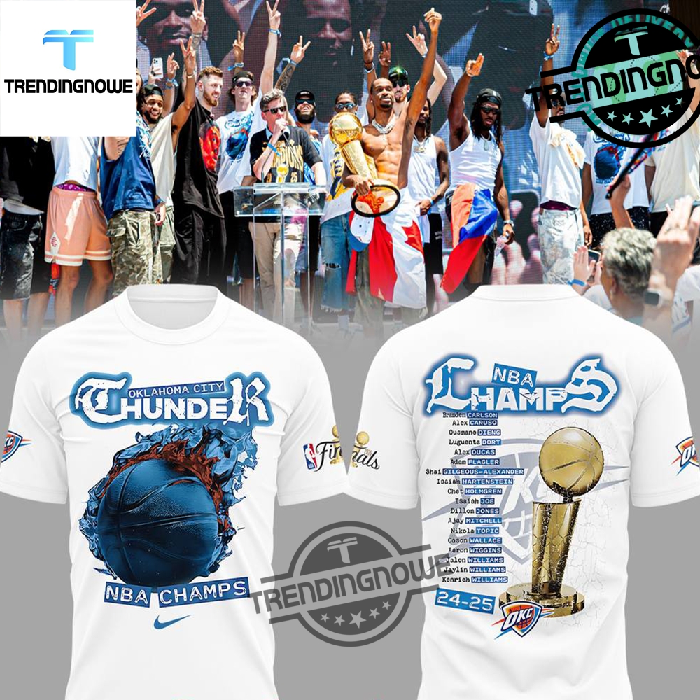 "Top 2025 Champion Shirts: Celebrate with Style and Spirit" 16 Oklahoma City Thunder 2025 Nba Champs Celebration Shirt