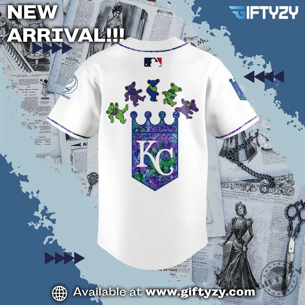 Kansas City Nfl Royals Grateful Dead Basbeall Jersey 5 Kansas City NFL Royals Grateful Dead Basbeall Jersey