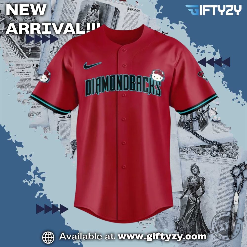 MLB Team 3D Jersey For Fan 11 Mlb Arizona Diamondbacks Sweet Hello Kitty Jersey