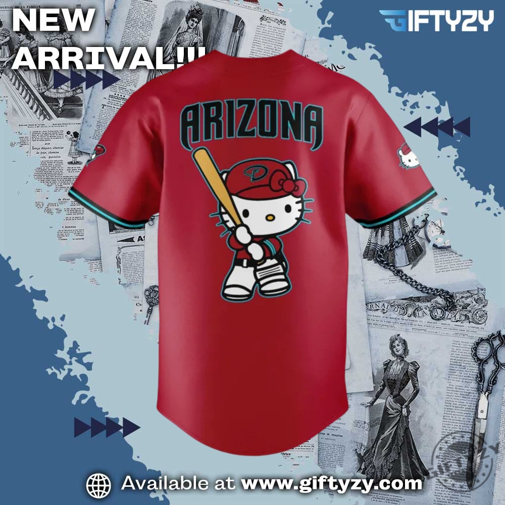 Mlb Arizona Diamondbacks Sweet Hello Kitty Jersey 4 MLB Arizona Diamondbacks Sweet Hello Kitty Jersey