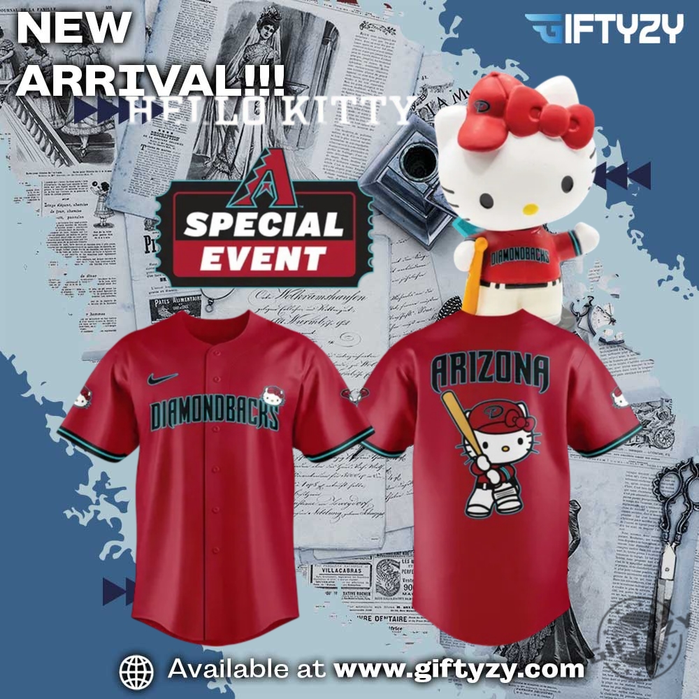 Mlb Arizona Diamondbacks Sweet Hello Kitty Jersey 5 MLB Arizona Diamondbacks Sweet Hello Kitty Jersey