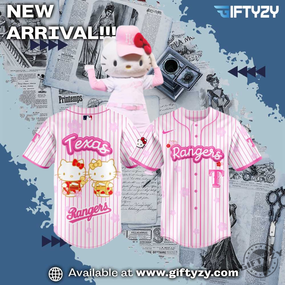 MLB Team 3D Jersey For Fan 14 Mlb Texas Rangers Hello Kitty Baseball Jersey