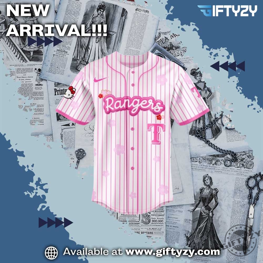 Mlb Texas Rangers Hello Kitty Baseball Jersey 4 MLB Texas Rangers Hello Kitty Baseball Jersey