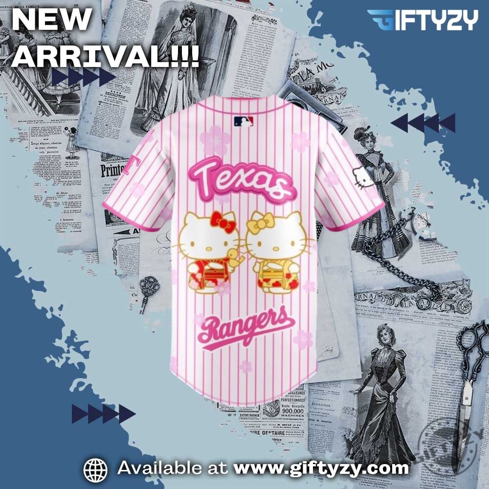 Mlb Texas Rangers Hello Kitty Baseball Jersey 5 MLB Texas Rangers Hello Kitty Baseball Jersey