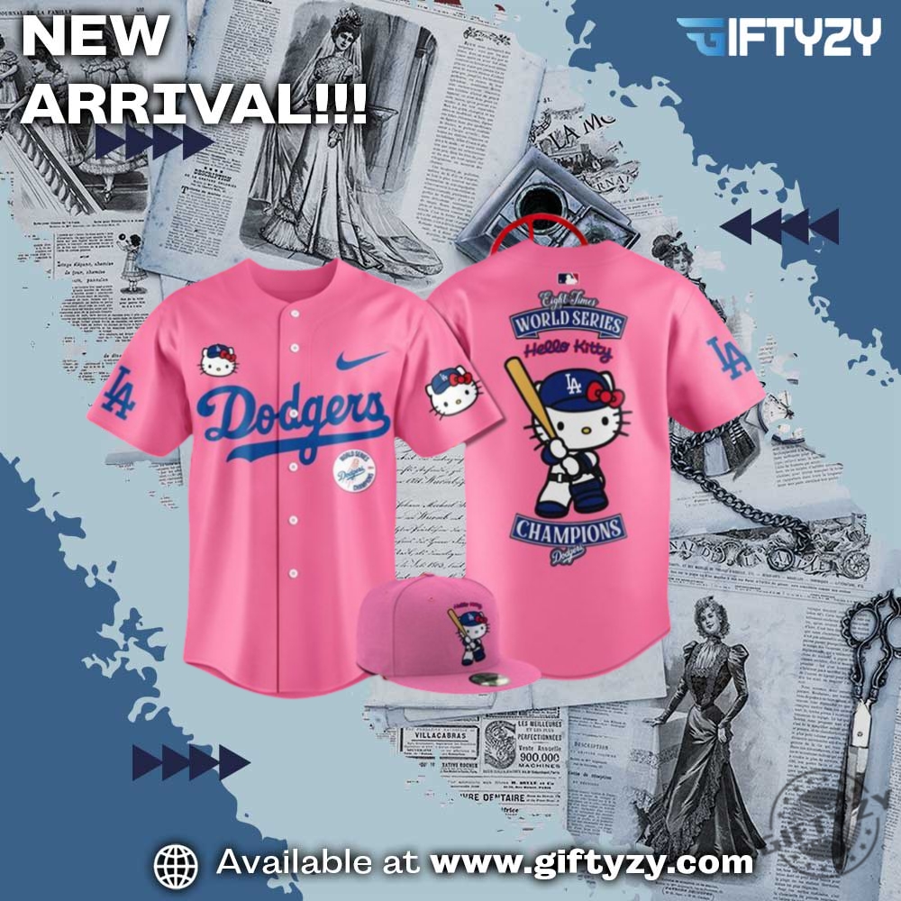 MLB Team 3D Jersey For Fan 15 Mlb Los Angeles Dodgers Hello Kitty World Series Champion Baseball Jersey