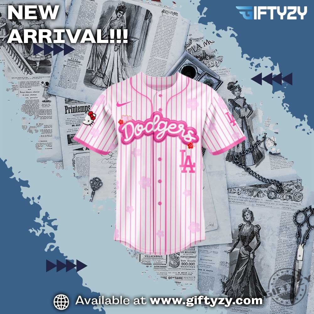 Mlb Los Angeles Dodgers Hello Kitty Custom Name Baseball Jersey 5 MLB Los Angeles Dodgers Hello Kitty Custom Name Baseball Jersey