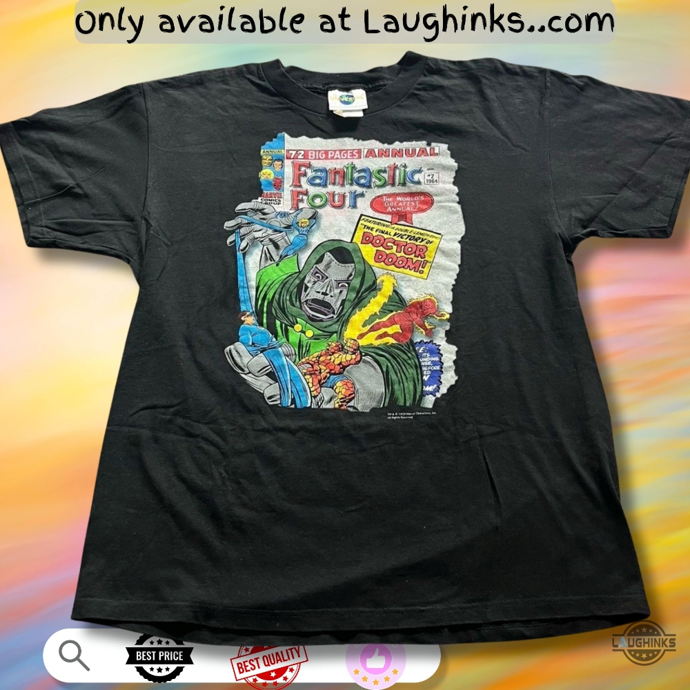 Reprinted 1999 Marvel Comics Fantastic Four Dr Doom T Shirt Sweatshirt Hoodie New 4 Reprinted 1999 Marvel Comics Fantastic Four Dr. Doom T-Shirt Sweatshirt Hoodie New
