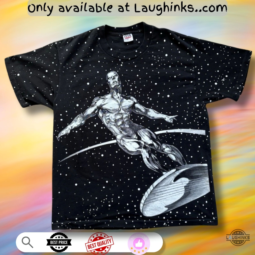 New Printed 1992 Marvel Silver Surfer Aop Shirt Fantastic Four 2 New Printed 1992 Marvel Silver Surfer AOP Shirt Fantastic Four