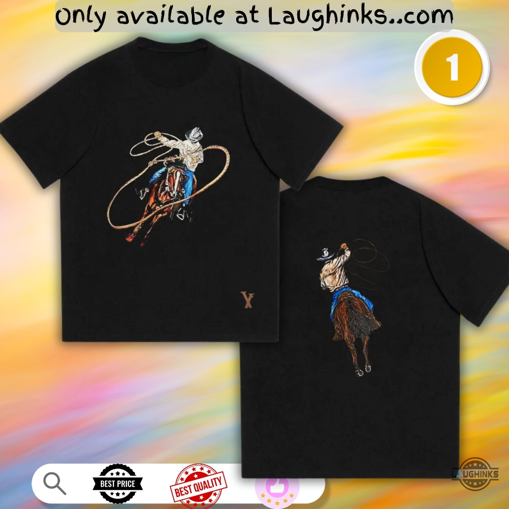 Louis Vuitton Cowboy Lasso Graphic Printed Version T Shirt Sweatshirt Hoodie Replica 2025 4 Louis Vuitton Cowboy Lasso Graphic Printed Version T Shirt Sweatshirt Hoodie Replica 2025