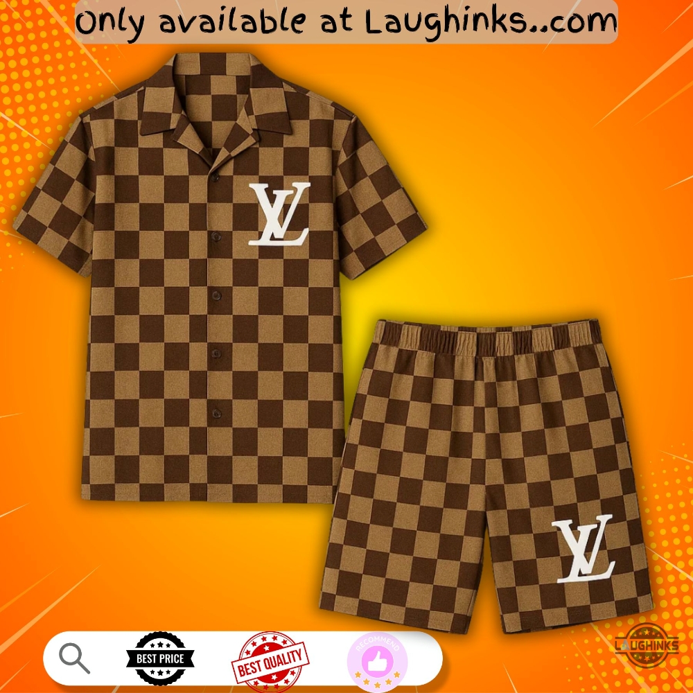 2025 New Summer Suit Lv Hawaiian Shirt And Shorts 1 2025 New Summer Suit LV Hawaiian Shirt and Shorts