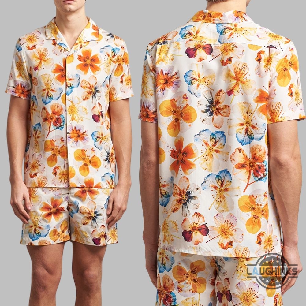 American Idol Luke Bryan White Sand Orlebar Brown Oshibana Floral Hawaiian Shirt And Shorts 6 American Idol Luke Bryan White Sand Orlebar Brown Oshibana Floral Hawaiian Shirt and Shorts