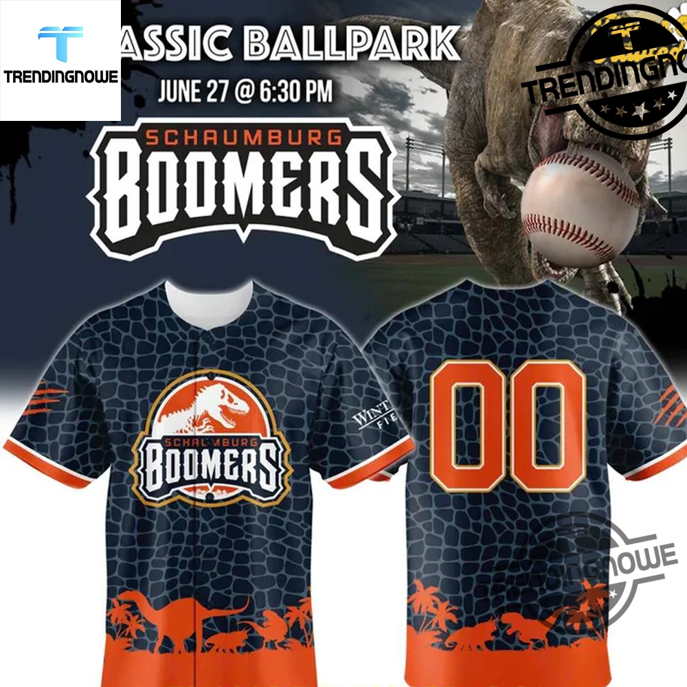 "2025 Apparel: Benson Boone Shirts and Exclusive Baseball Jerseys" 9 Schaumburg Boomers Jurassic Ballpark 2025 Baseball Jersey