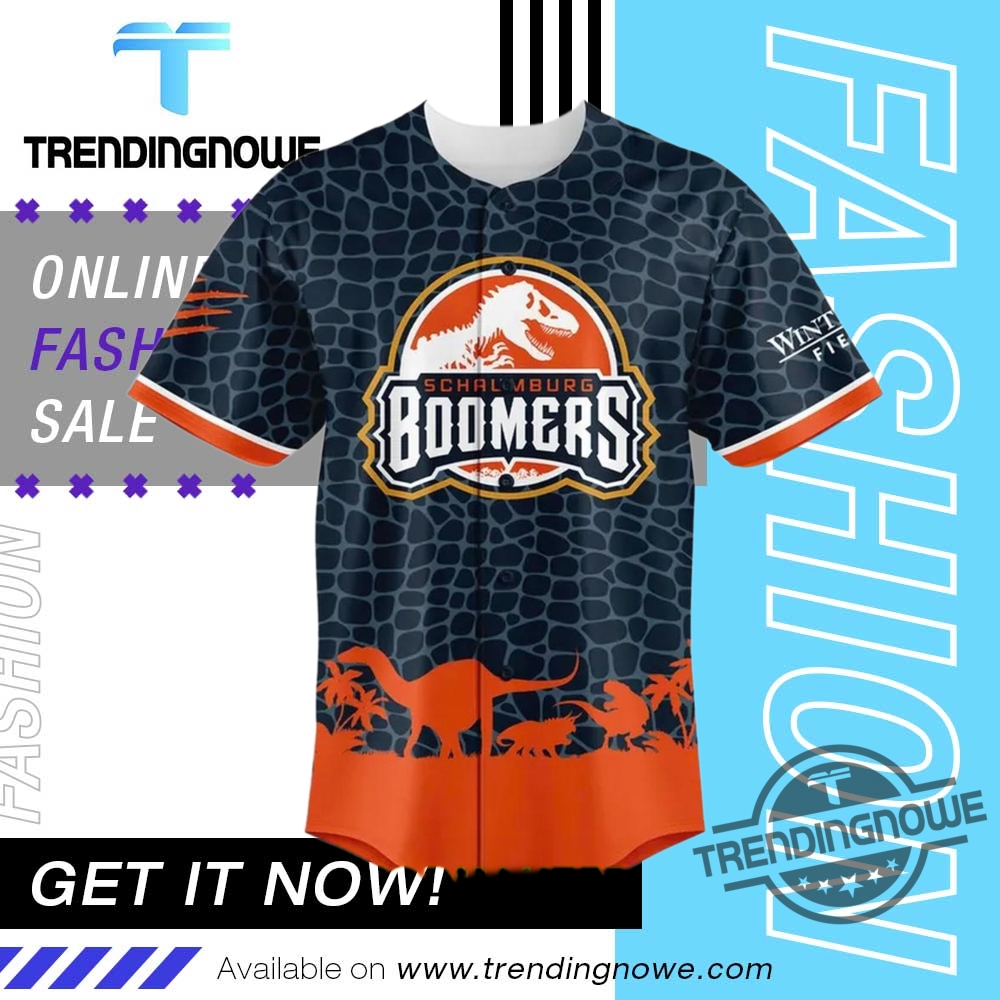 Schaumburg Boomers Jurassic Ballpark 2025 Baseball Jersey 8 Schaumburg Boomers Jurassic Ballpark 2025 Baseball Jersey