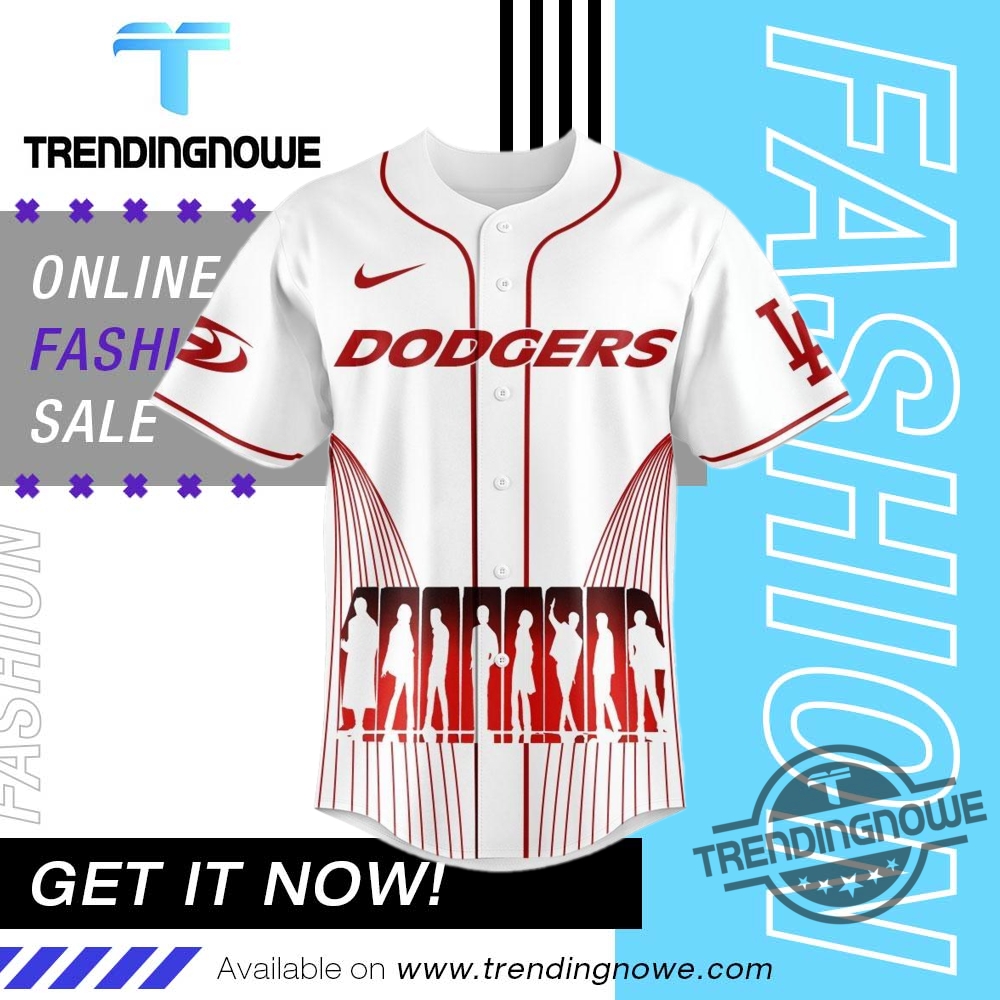 Los Angeles Dodgers Ateez 2025 World Tour Baseball White Jersey 6 Los Angeles Dodgers ATEEZ 2025 World Tour Baseball White Jersey