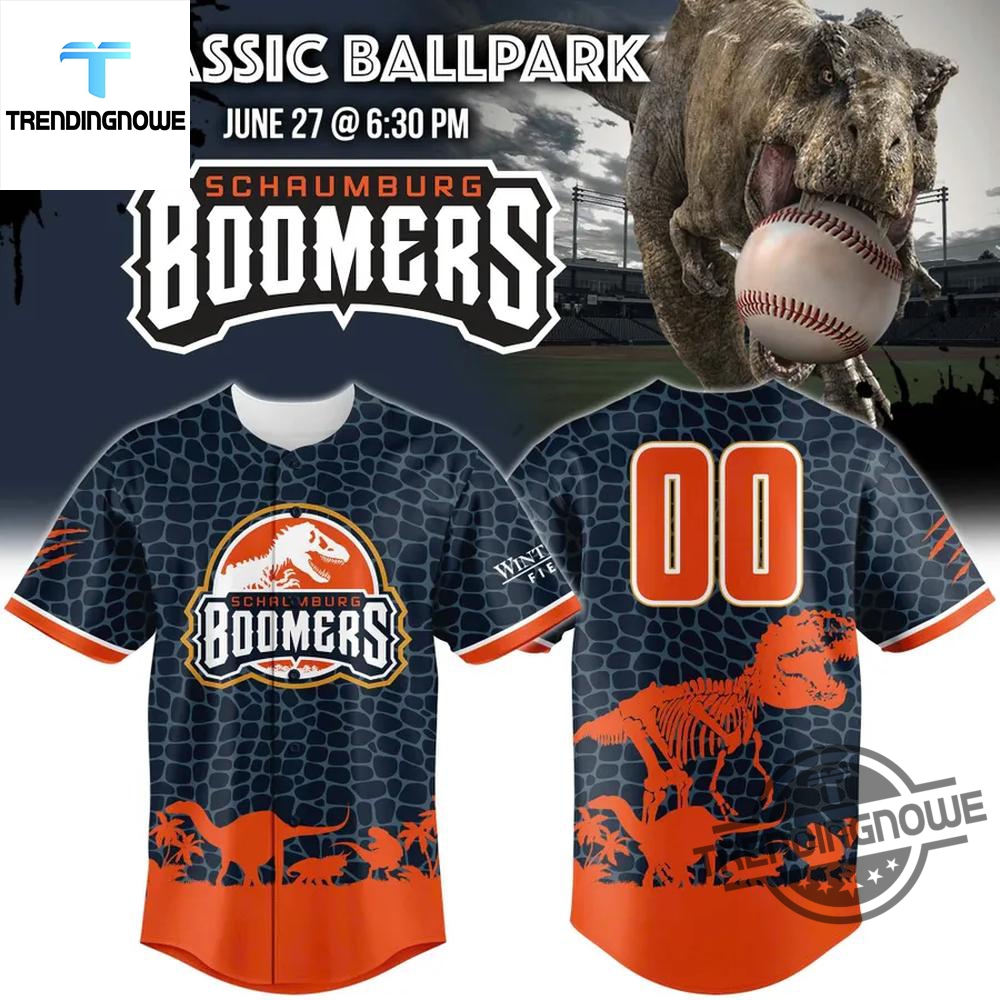 Schaumburg Boomers Jurassic Ballpark 2025 Baseball Jersey trendingnowe 3 1