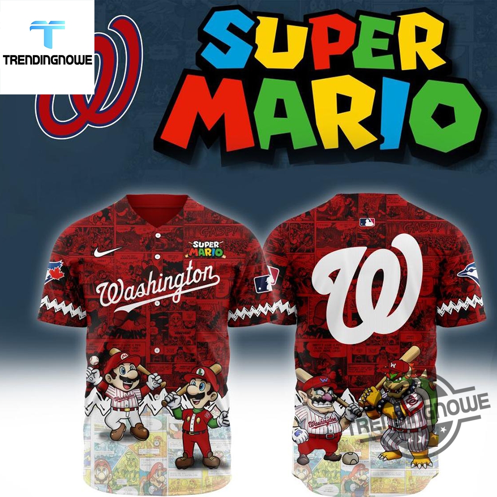 "Top 2025 Limited Edition Baseball Jerseys: Celebrate with Style!" 7 Mlb Washington Nationals Super Mario 2025 Baseball Jersey