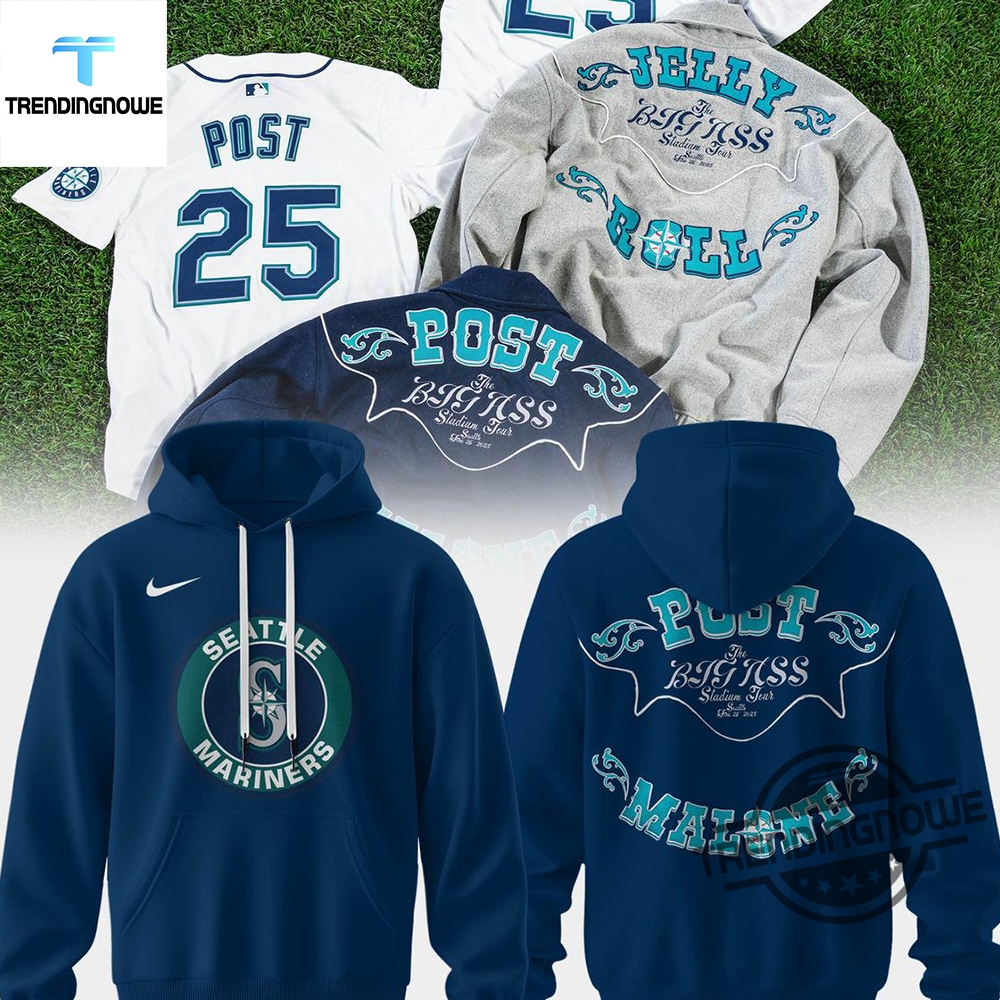 "Top Trendy Hats and Shirts for 2025: Styles and Teams" 5 Seattle Mariners Mix Post Malone Tour 2025 Shirt Hoodie