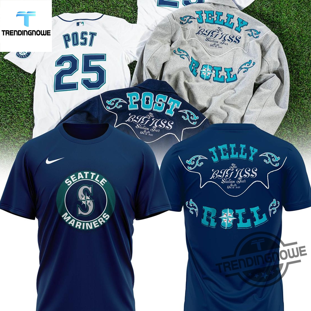 "Top Trendy Hats and Shirts for 2025: Styles and Teams" 6 Seattle Mariners Mix Jelly Roll Tour 2025 Shirt Hoodie