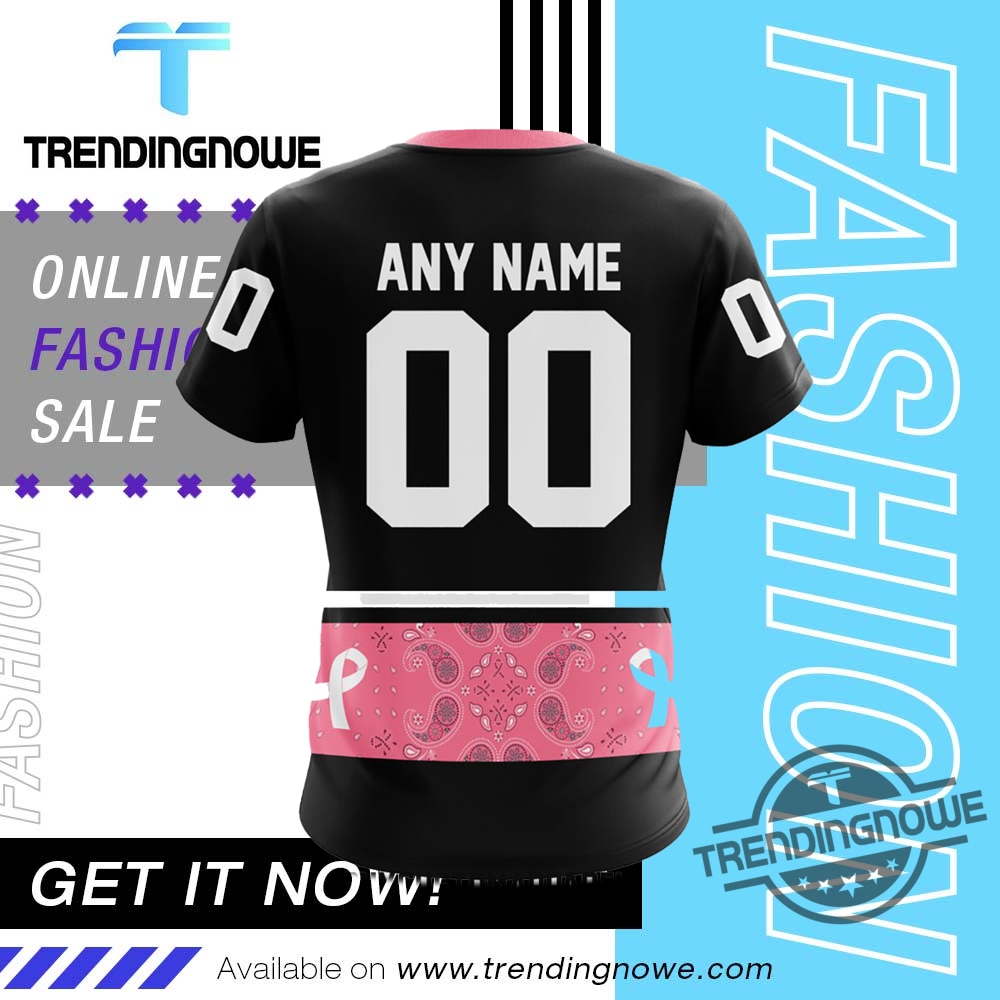 "Top Trendy Hats and Shirts for 2025: Styles and Teams" 11 Minnesota Frost Pwhl Pink Paisley Fights Breast Cancer Shirt Hoodie